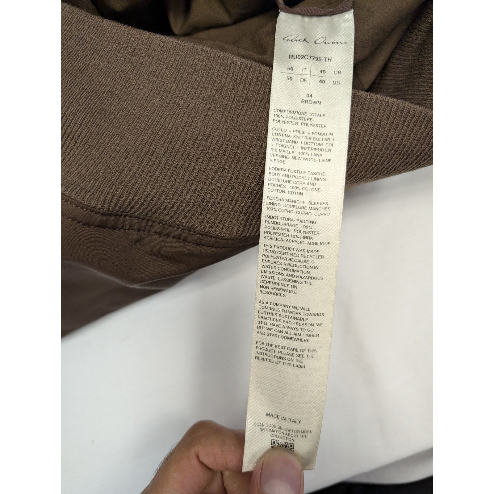 Rick Owens Drkshdw o1rshd1 Jumbo Peter Flight Jacket in Brown Size US M / EU 48-50 / 2 - 18 Thumbnail