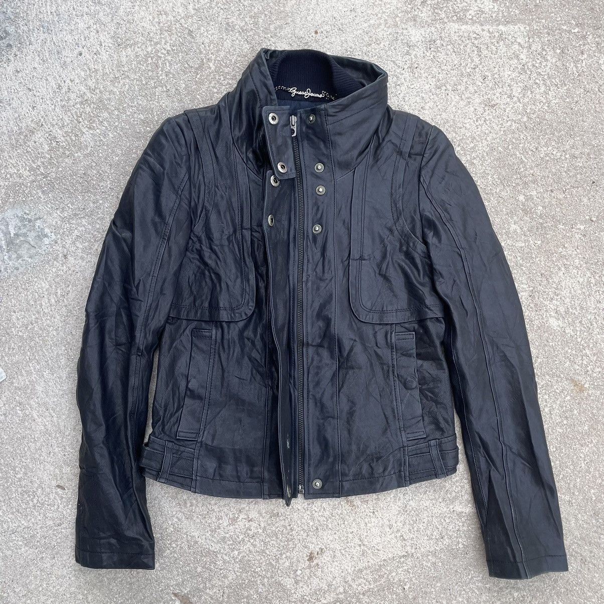 Guess “GUESS” AVANT GARDE TURTLE NECK LEATHER JACKET Size XS / US 0-2 / IT 36-38 - 7 Thumbnail
