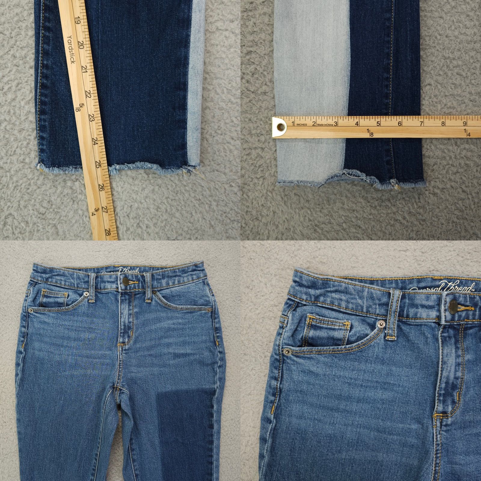 Vintage Universal Thread Jeans Womens 2 26 Blue Kick Boot Crop High Rise Patchwork Denim Jeans Womens 26 Blue Crop Bootcut? Size 26" / US 2 / IT 38 - 8 Thumbnail