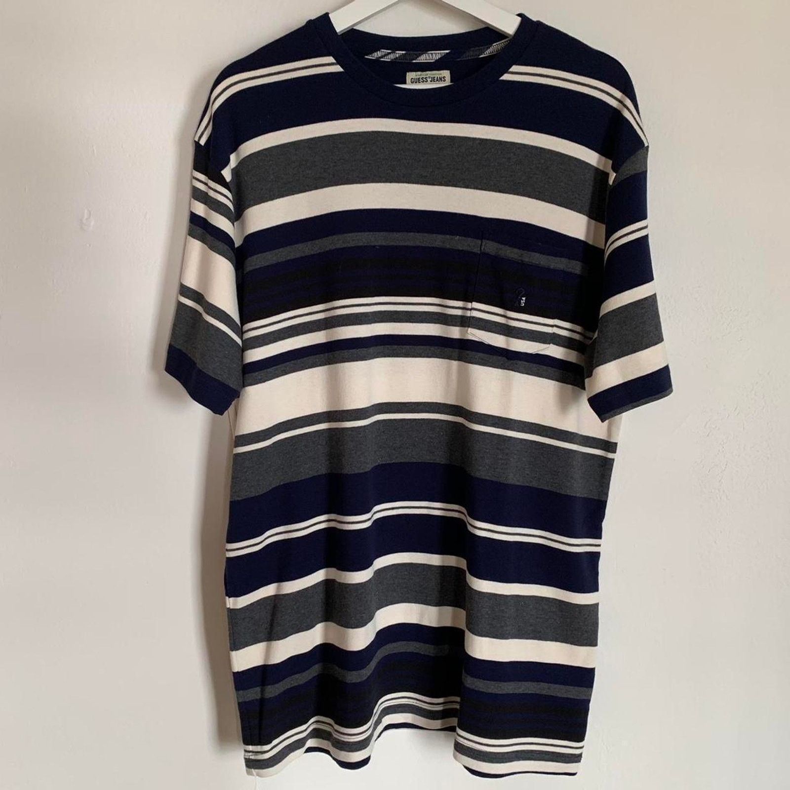 Guess Guess Jeans USA Striped T Shirt Size US XXL / EU 58 / 5 - 2 Thumbnail