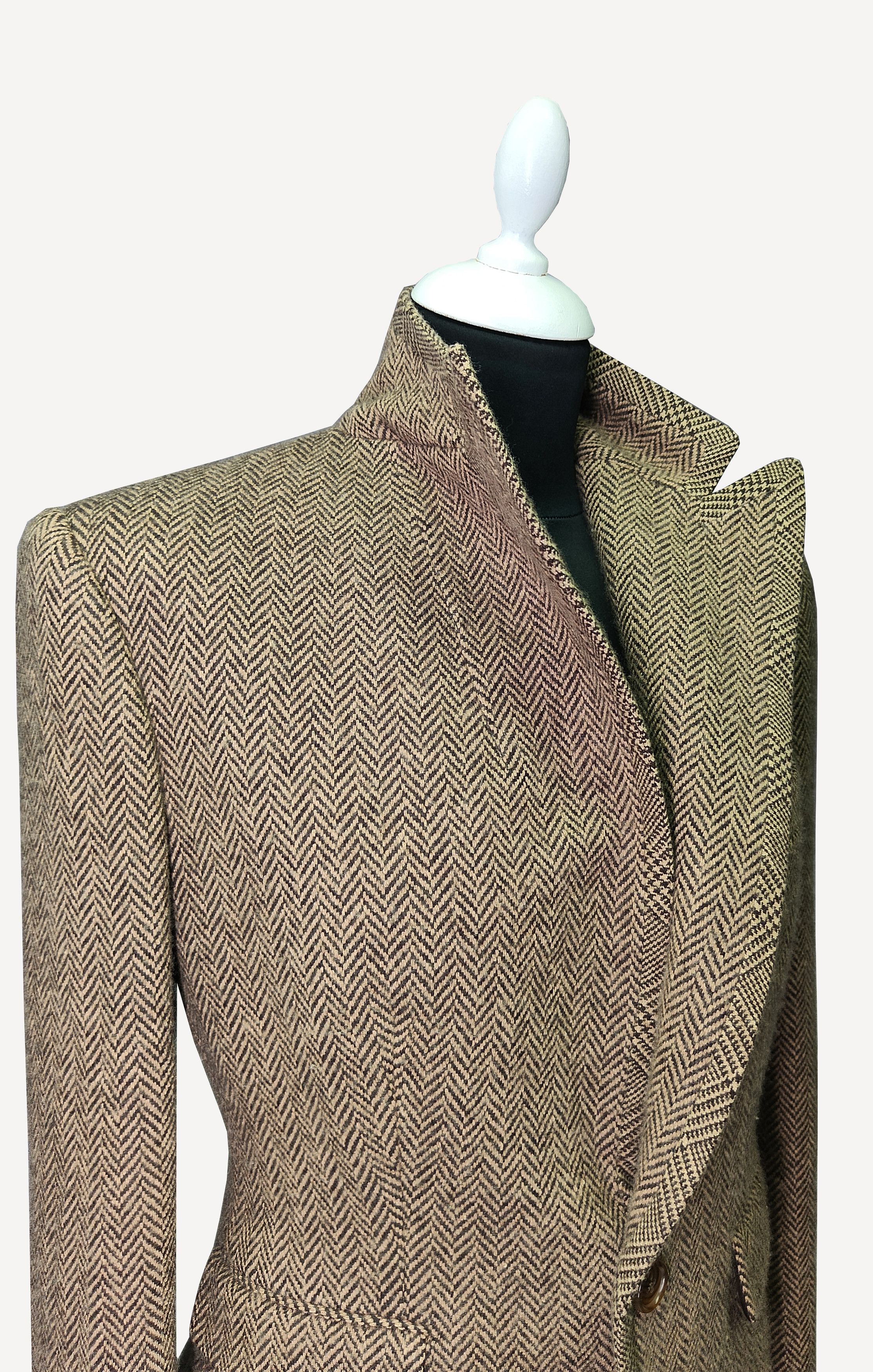 Ralph Lauren Purple Label RALPH LAUREN COLLECTION _ F/W 2003 _CASHMERE _ HERRINGBONE Size M / US 6-8 / IT 42-44 - 4 Thumbnail