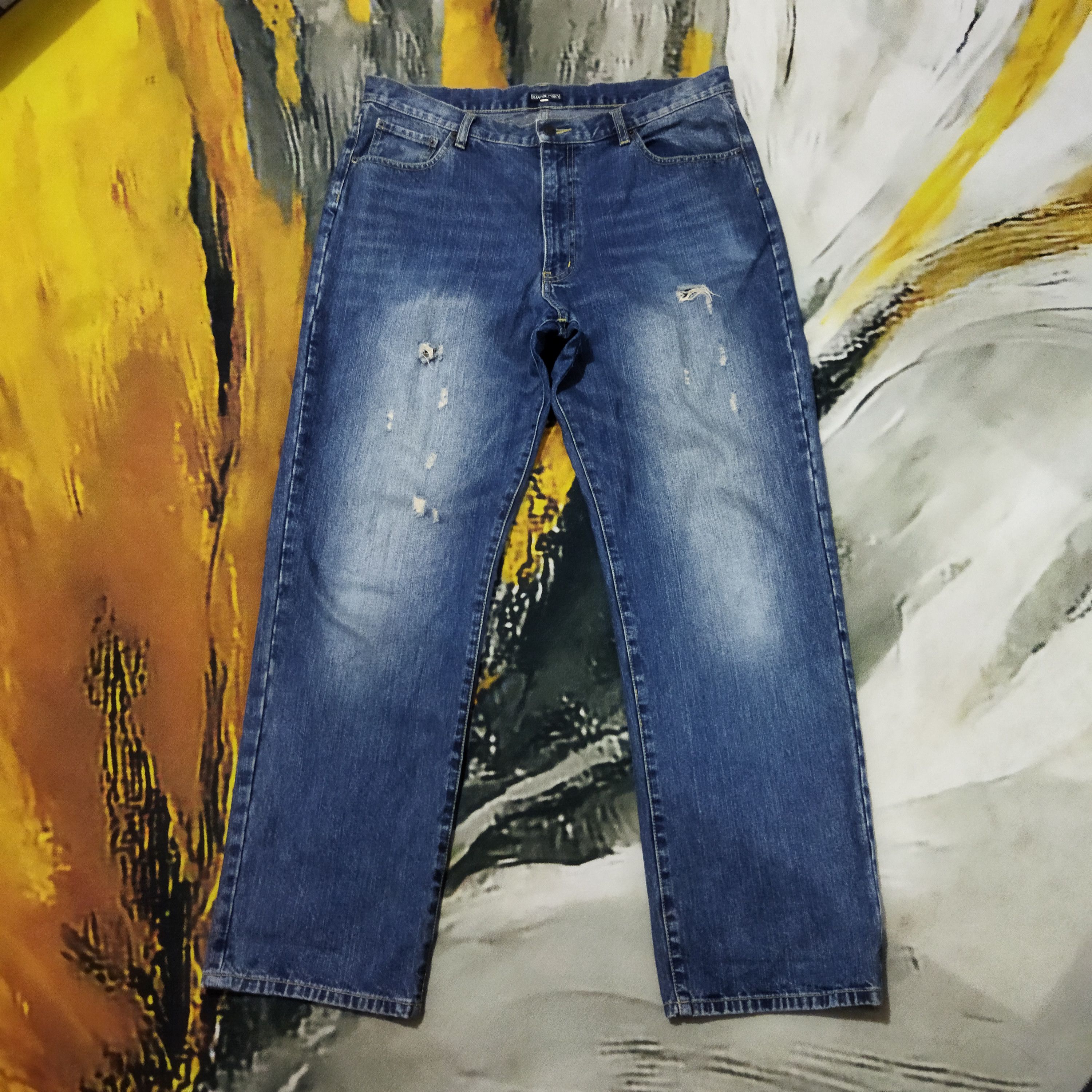 Japanese Brand × Vintage VINTAGE AMORE PURO DISTRESSED BLUE JEANS PANTS Size US 37 - 1 Thumbnail