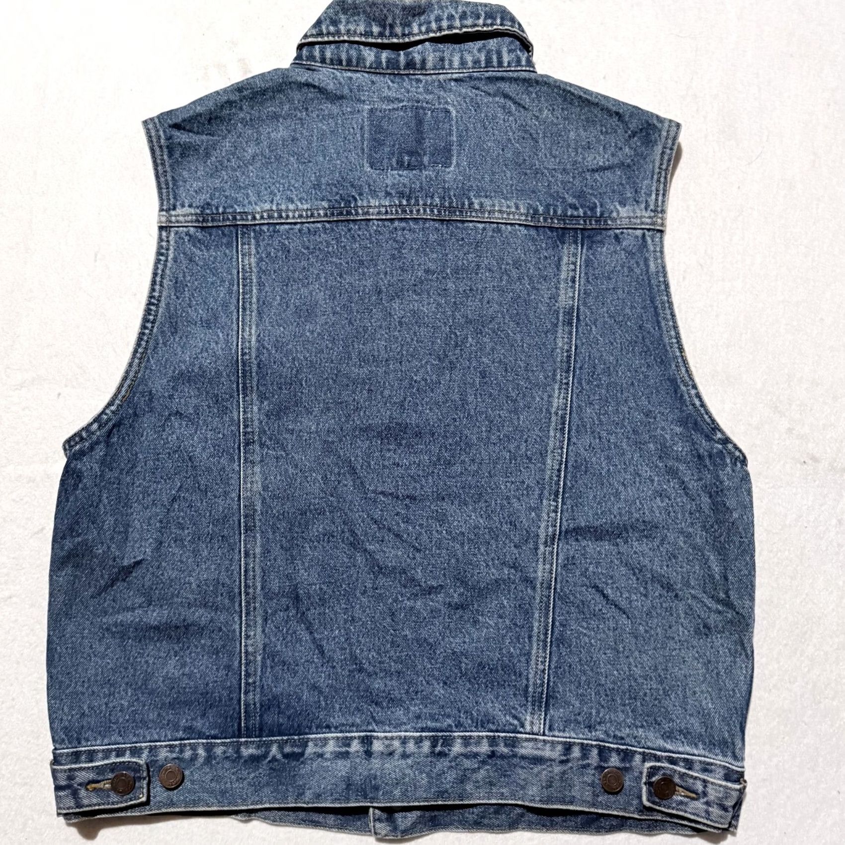 Gap VINTAGE Gap Denim Trucker Vest Mens Blue - 90s Biker Medium Shirt/Vest Size US M / EU 48-50 / 2 - 2 Thumbnail