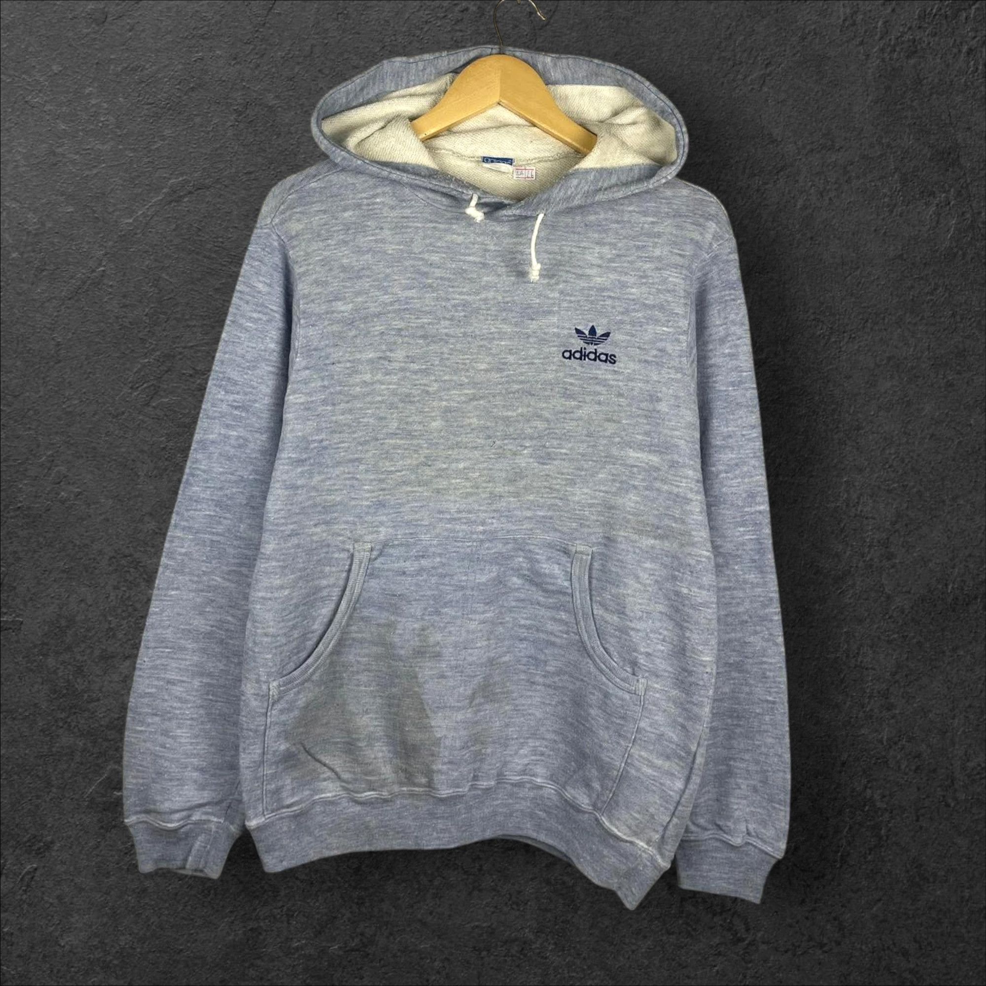 Adidas 70s 80s Adidas Hoodie Sweatshirts Rayon blend Size US L / EU 52-54 / 3 - 1 Thumbnail