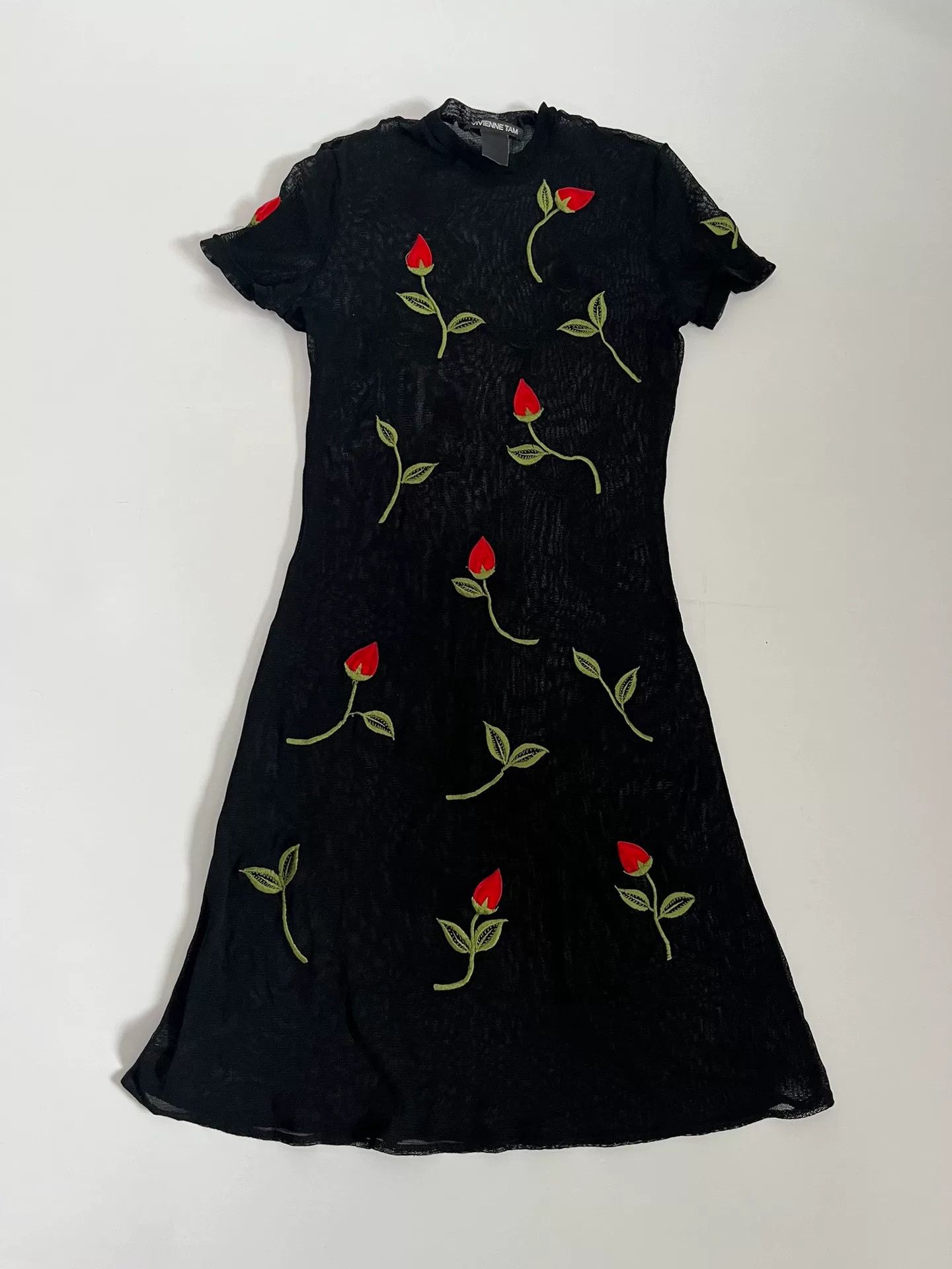 Vivienne Tam Vivienne Tam Embroidered Floral Mesh Dress Size S / US 4 / IT 40 - 1 Thumbnail
