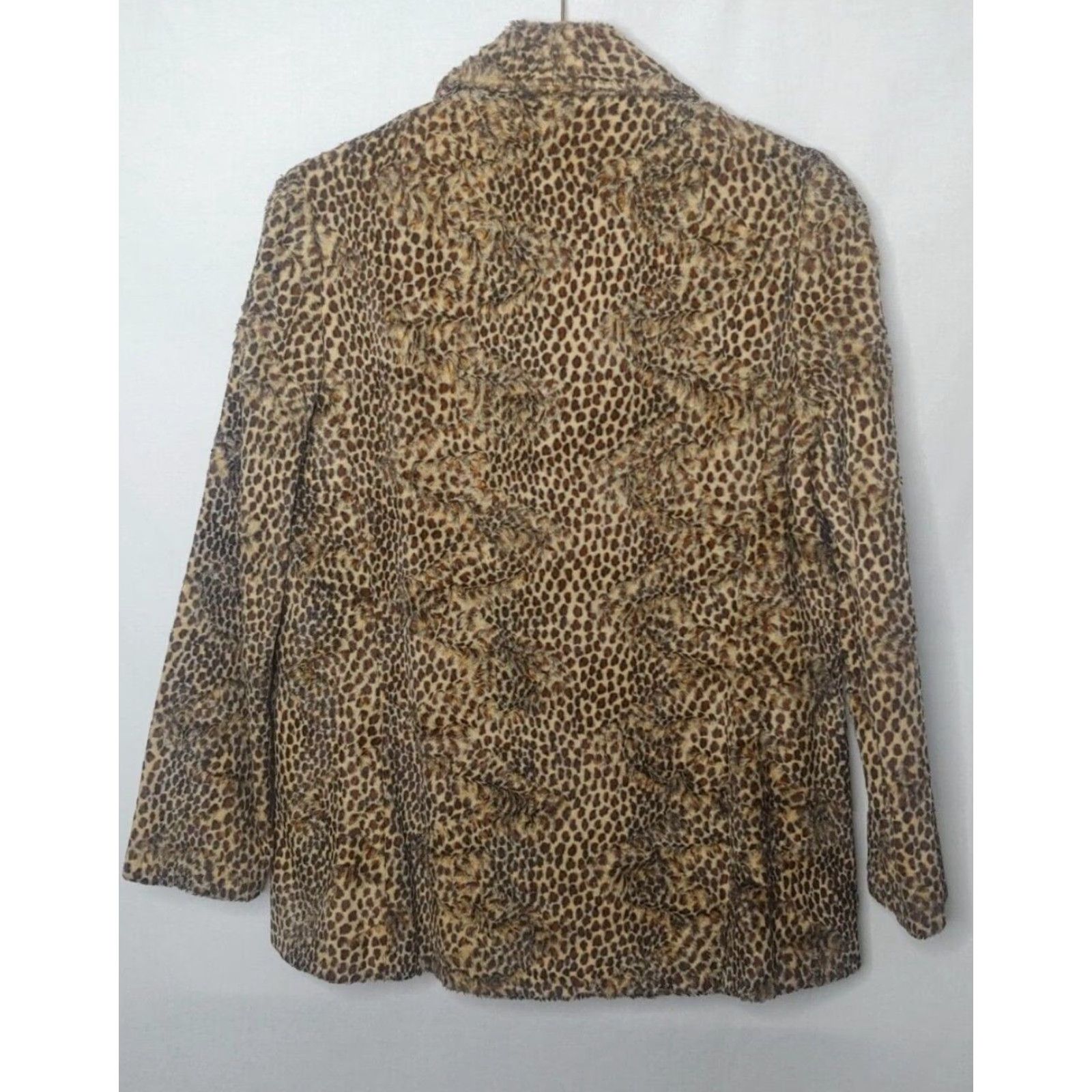 Vintage VINTAGE Hal Leurs Jacket Woman S Leopard Animal Print Brown Faux Fur Lined Button Long Sleeve Mid-Length Size S / US 4 / IT 40 - 6 Thumbnail