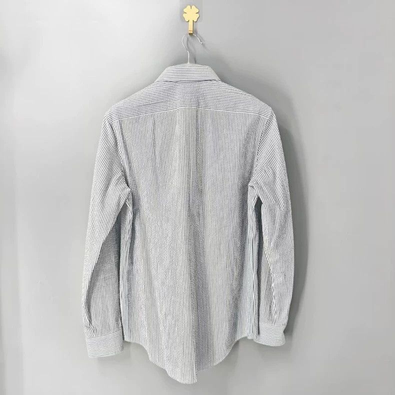 Celine Celine Striped Shirt in Bubble Chiffon Size US M / EU 48-50 / 2 - 2 Thumbnail