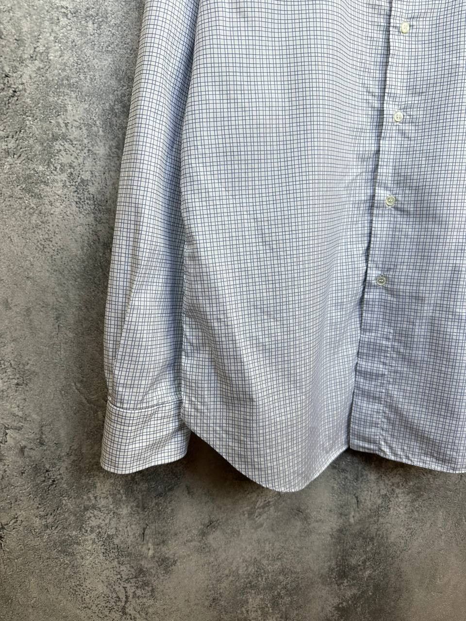 Brioni Brioni Dress Shirt Button Up Blue Micro Check LS Made Italy Size US XL / EU 56 / 4 - 6 Thumbnail