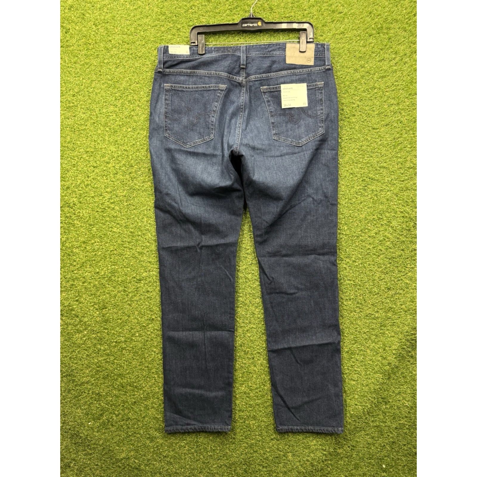 Denime Adriano Goldschmied Jeans Mens 38x34 Dark Wash Denim NWT Logo 5-Pocket Straight Relaxed Fit Blue Adult Mens Size US 38 / EU 54 - 2 Thumbnail
