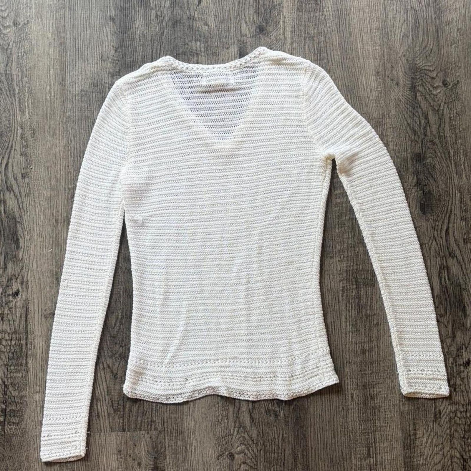 Other Chadwick's White Knit Top with Beaded Details - Size: M Size M / US 6-8 / IT 42-44 - 4 Thumbnail