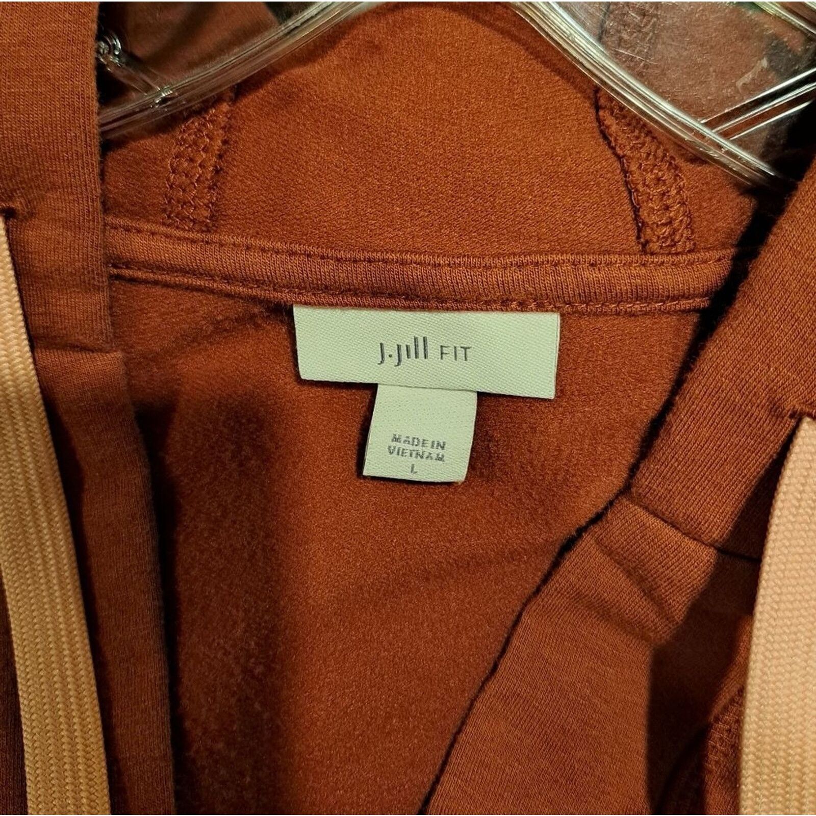 J. Jill J. Jill Fit red/orange athletic pullover v-neck hoodie sz L Size L / US 10 / IT 46 - 6 Thumbnail