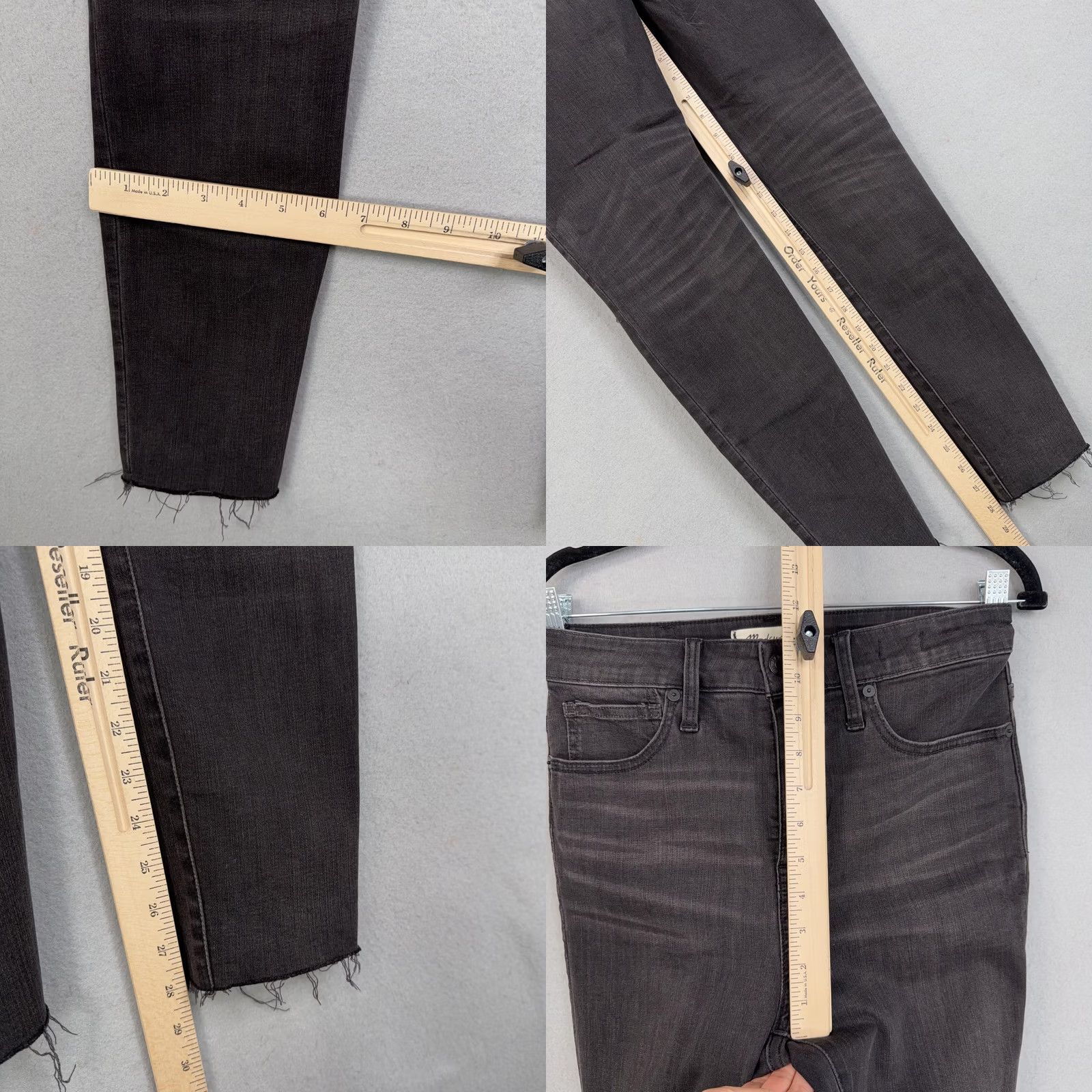 Madewell Madewell Jeans Womens 28 Gray Curvy High Rise Skinny Distressed Raw Hem Stretch Jeans Size 28" / US 6 / IT 42 - 9 Thumbnail