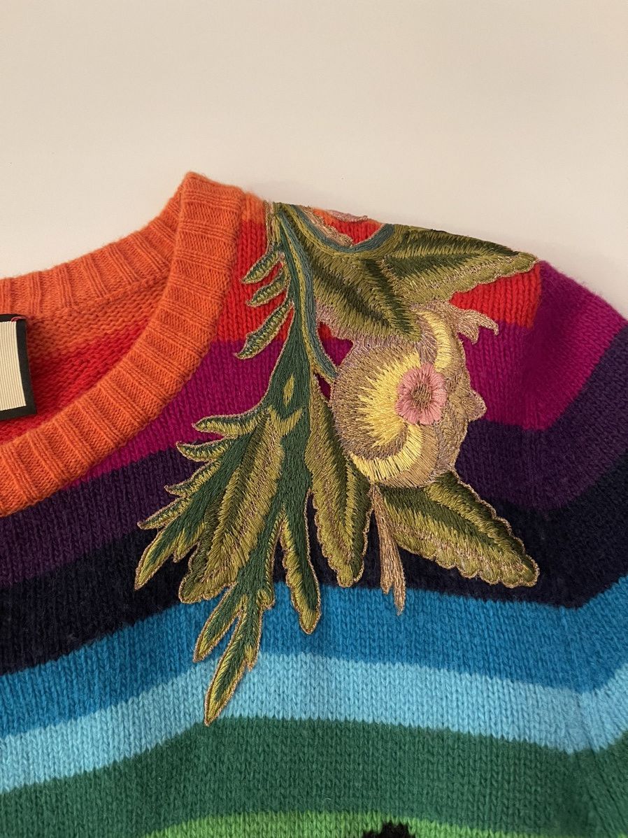 Gucci Gucci Angry Cat Rainbow Pullover Size US L / EU 52-54 / 3 - 4 Thumbnail