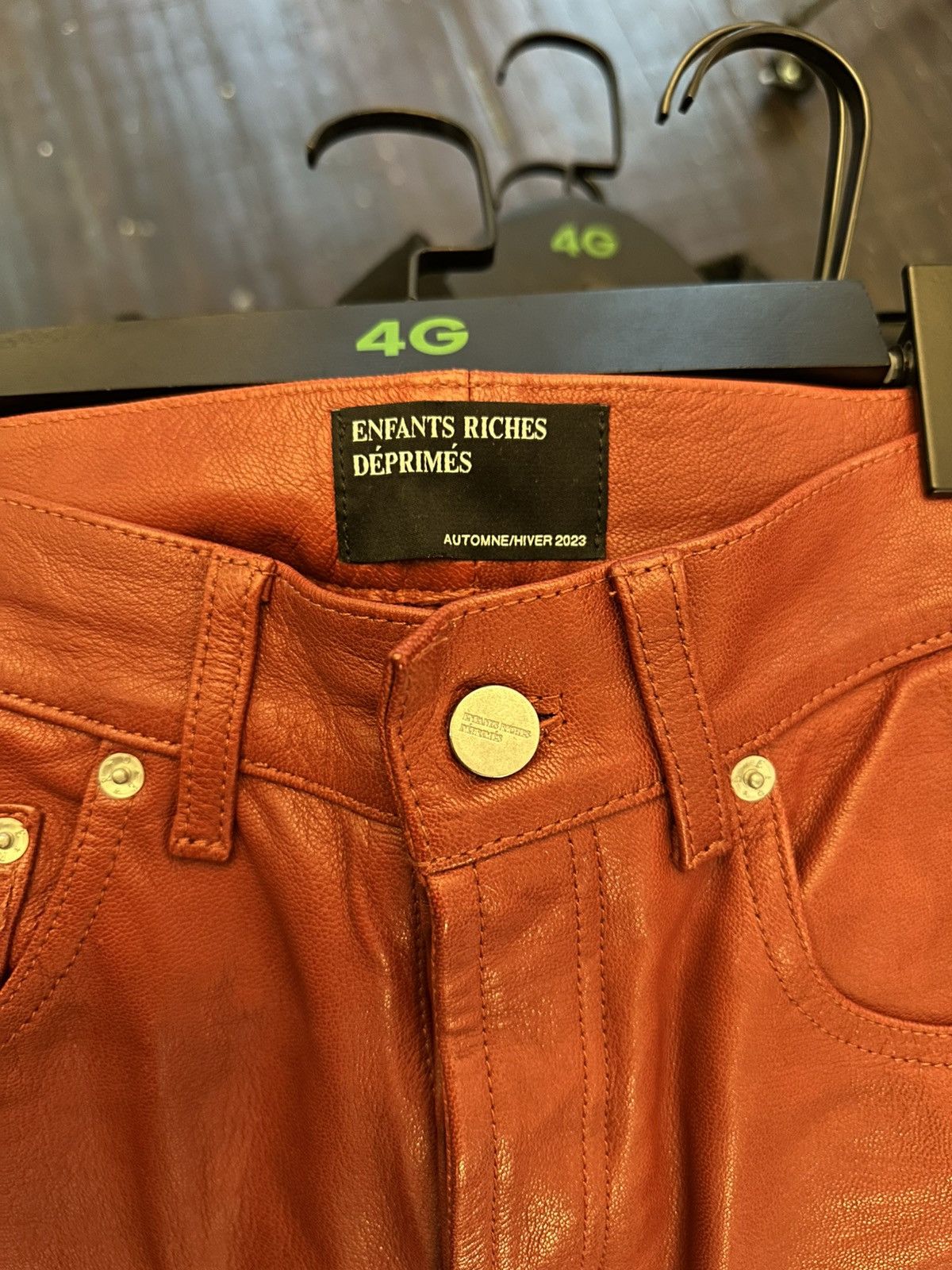 Enfants Riches Deprimes ENFANTS RICHES DEPRIMES RED LEATHER FLARES Size US 29 - 4 Thumbnail