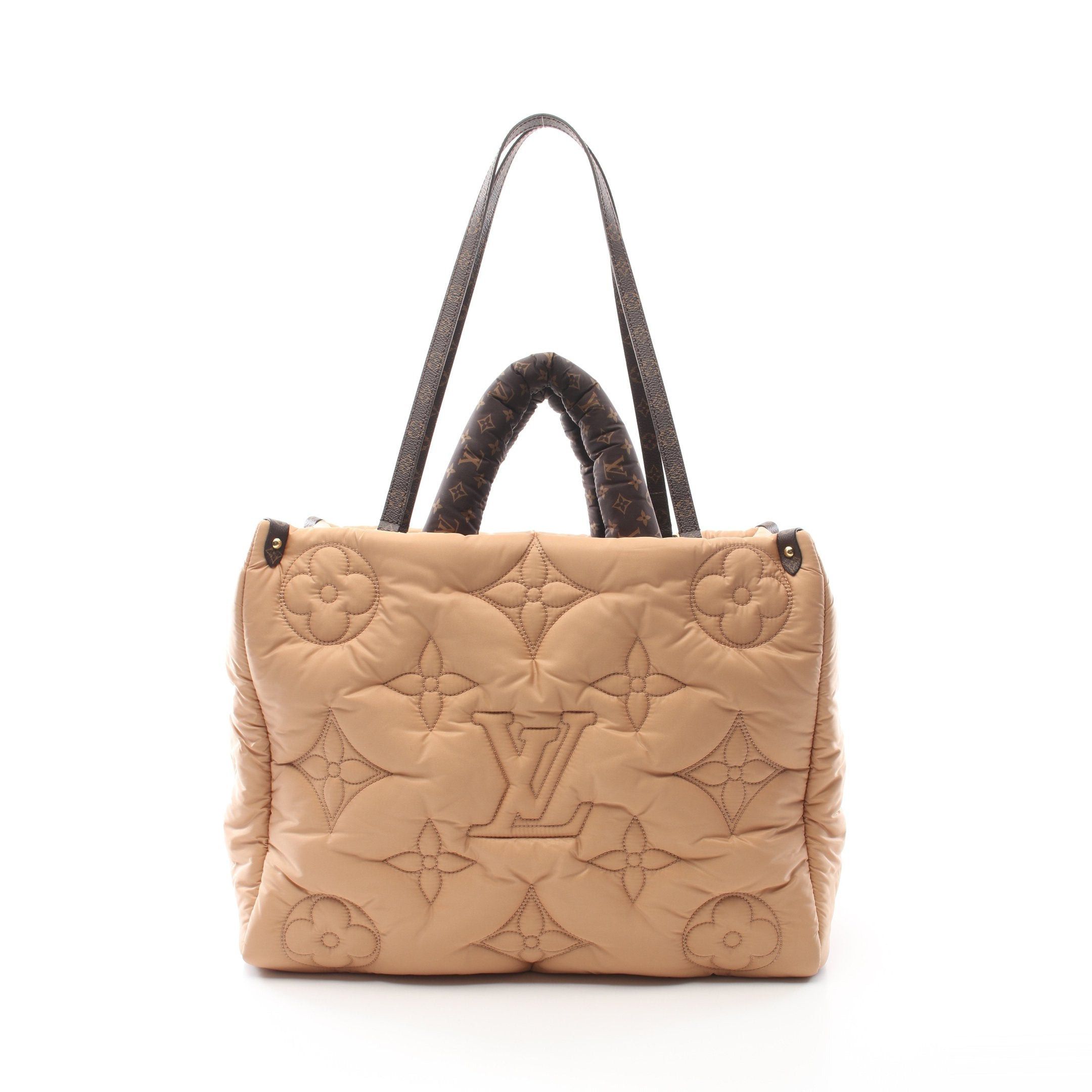 Louis Vuitton Louis Vuitton On-The-Go Gm Lv Pillow Shoulder Bag Tote Nylon Beige Brown Size ONE SIZE - 1 Thumbnail