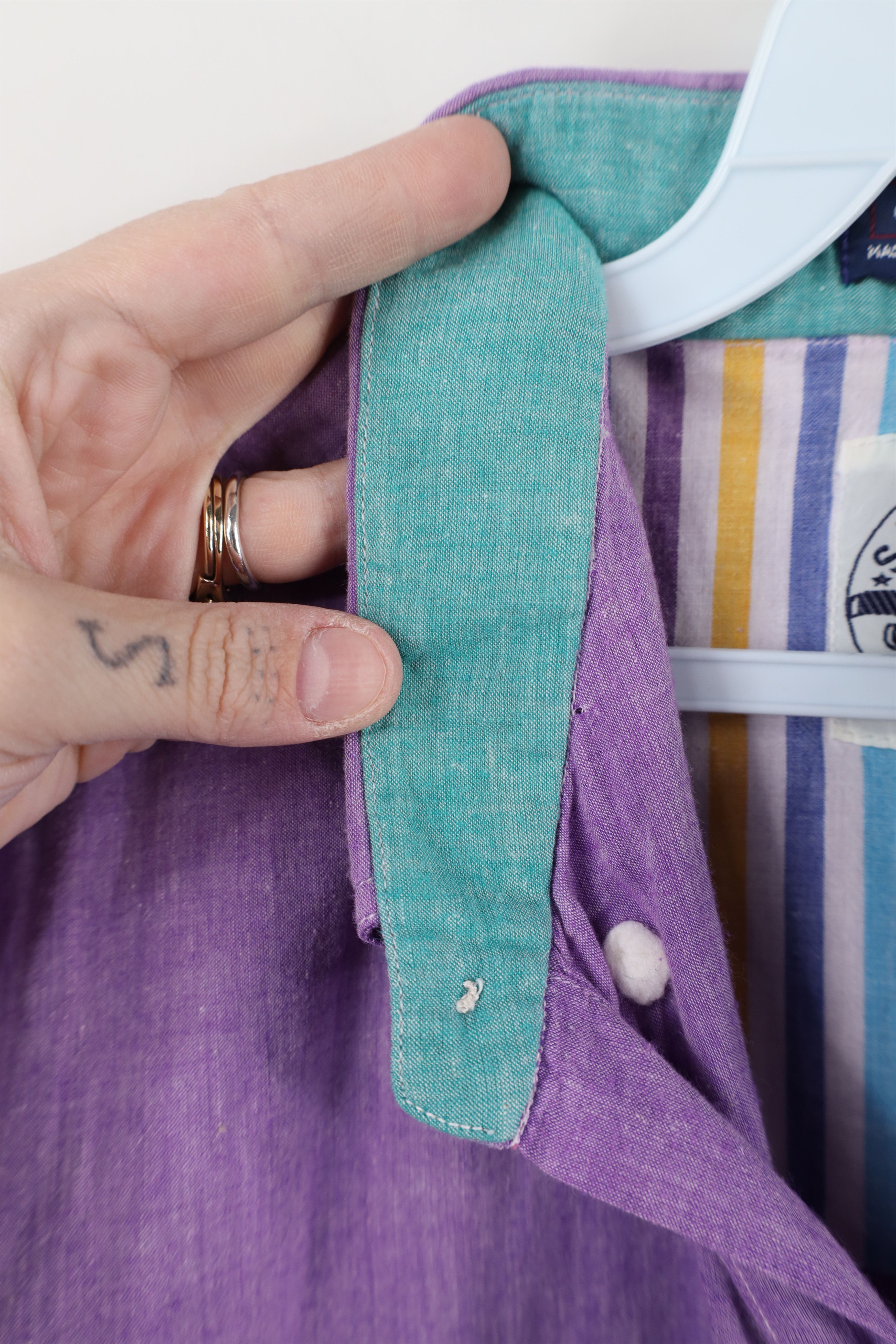 Vintage Vintage 90s Streetwear Chambray Short Sleeve Button Shirt Size US XL / EU 56 / 4 - 9 Thumbnail