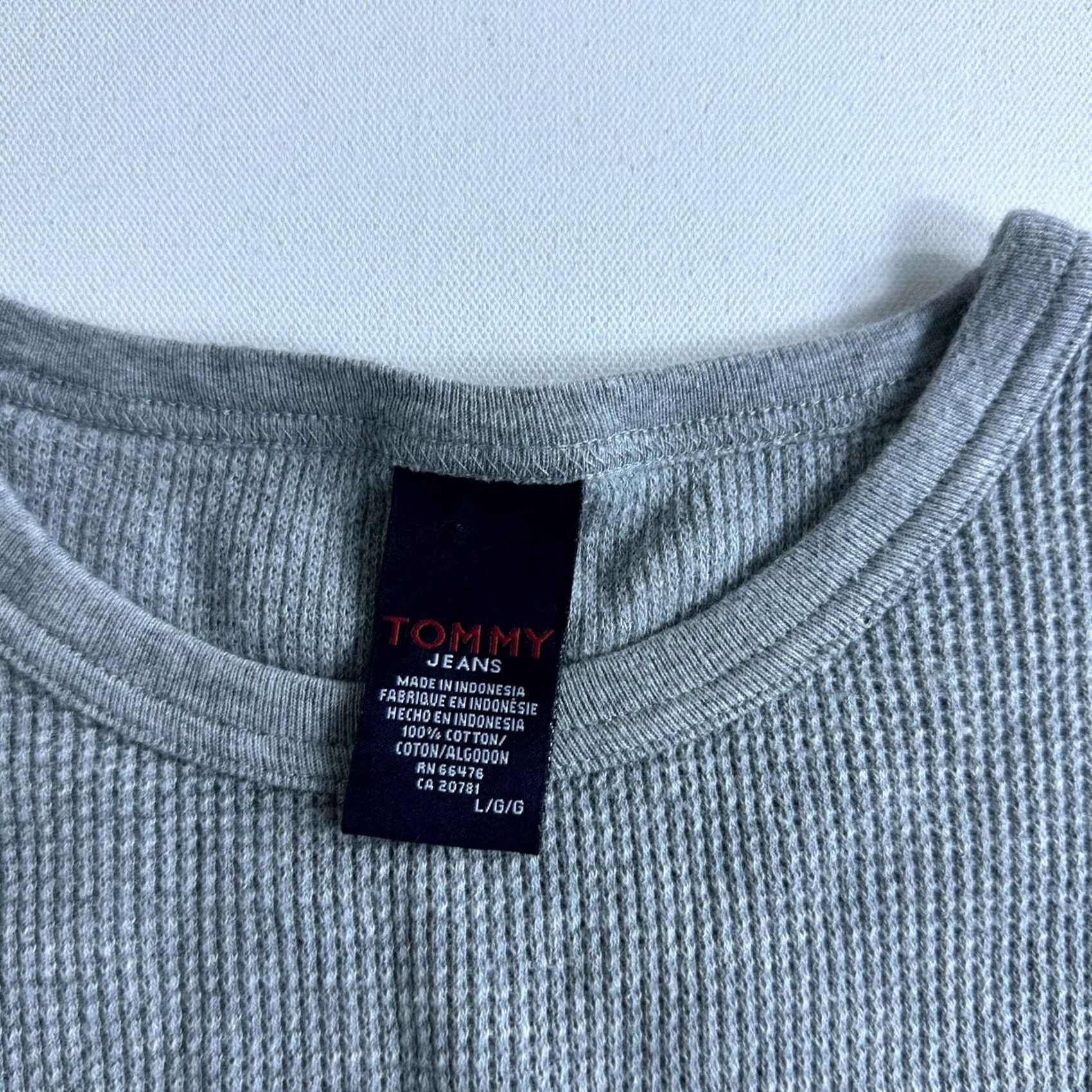 Tommy Hilfiger Tommy Hilfiger Waffle Thermal Knit Shirt Pullover Large Gray Long Sleeve Mens Size US L / EU 52-54 / 3 - 5 Thumbnail