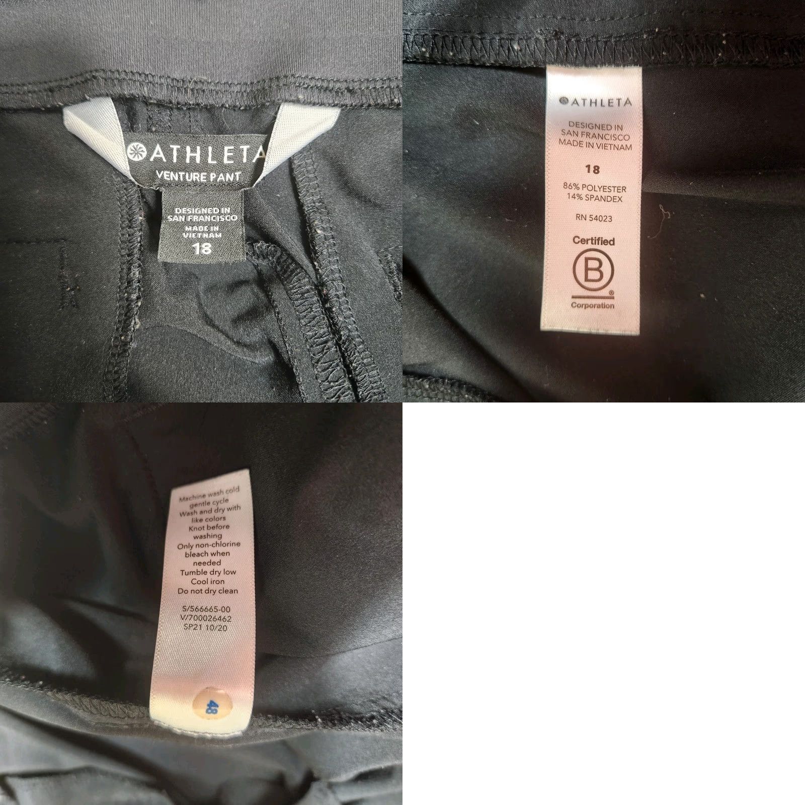 Athleta Athleta Womens 18 Black Venture Jogger Pant #566665 Size 40" / US 18 - 8 Thumbnail