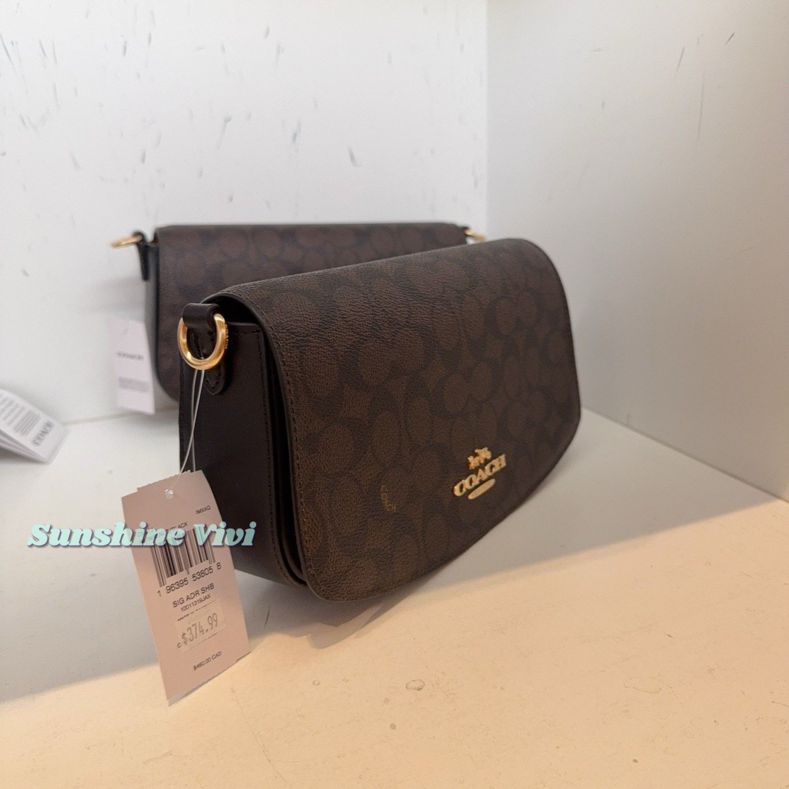Coach NWT Coach Andrea Shoulder Bag CV973 Gold/Walnut/Black Size ONE SIZE - 2 Thumbnail