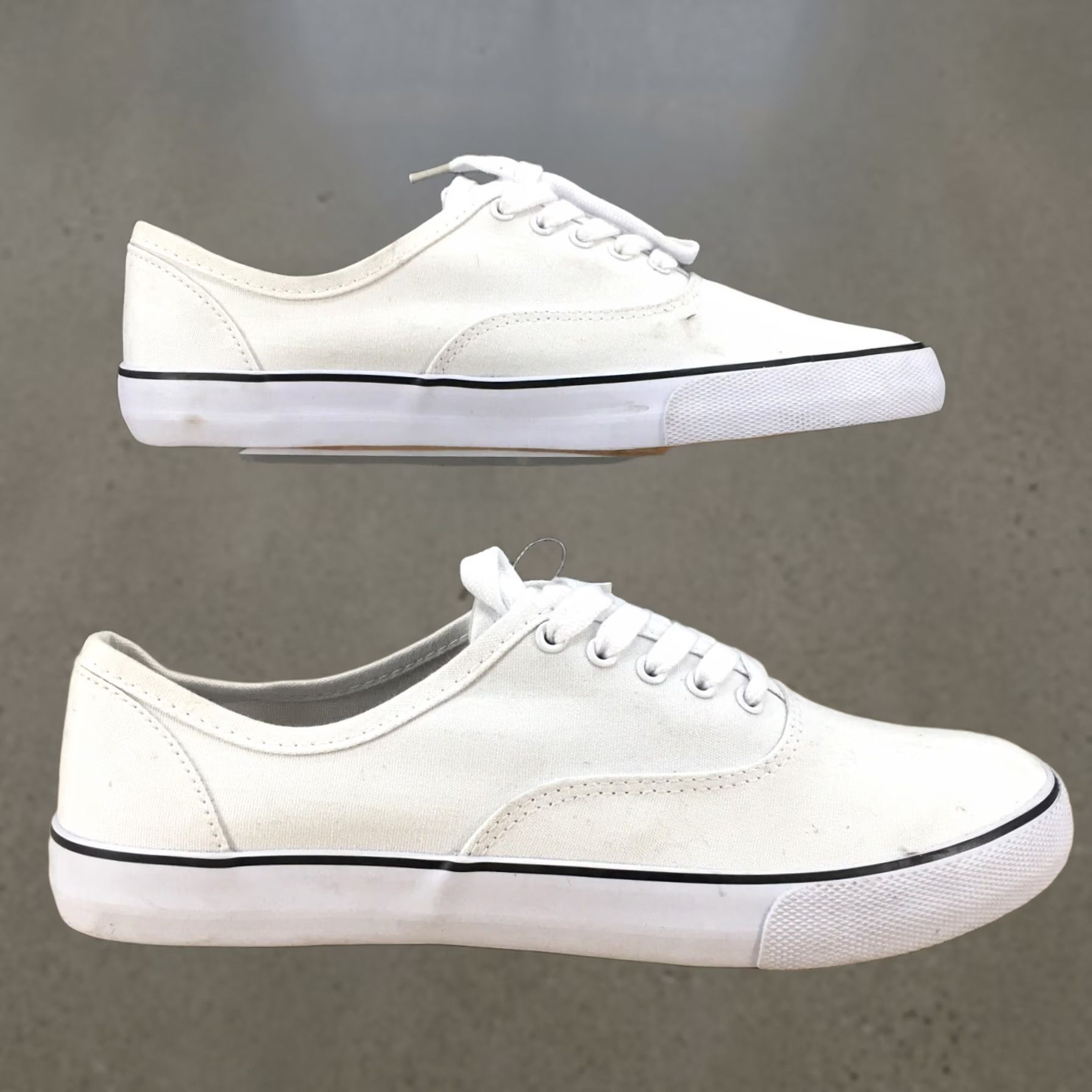 Vintage A New Day Shoes Womens Layla Sneakers White Canvas Low Top Lace Up Comfort NEW Size M / US 6-8 / IT 42-44 - 1 Thumbnail