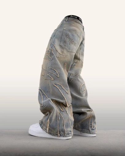 Japanese Brand Distressed Y2K Vintage Embroidered Jeans Size US 29 - 4 Thumbnail