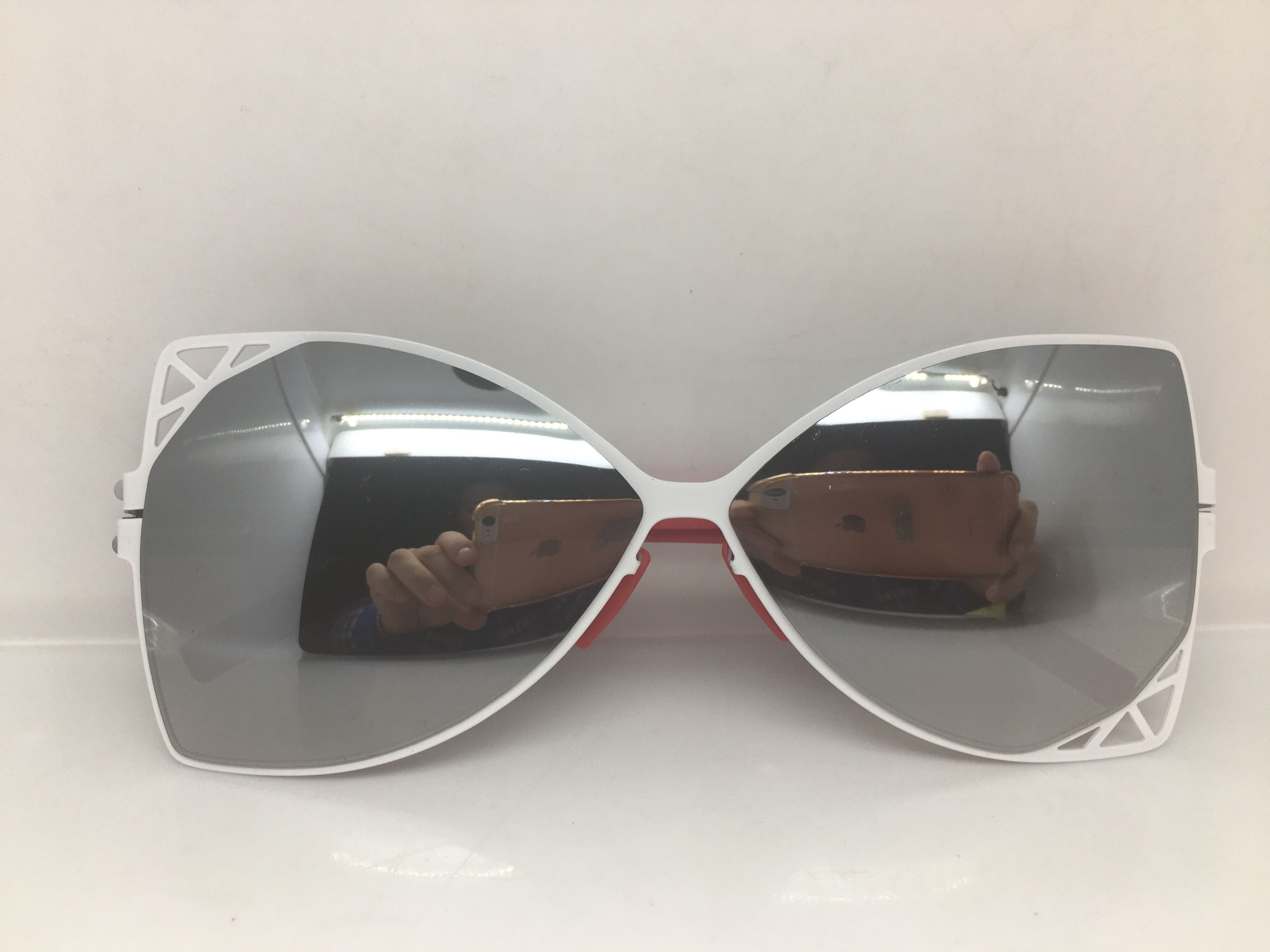 Other White Alloy AsymmetricCat Eye Sunglasses Frame Size ONE SIZE - 5 Thumbnail