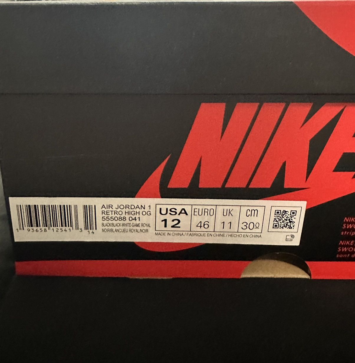 Jordan Brand Jordan 1 Retro High OG Royal Toe Size 12 Size US 12 / EU 45 - 4 Thumbnail