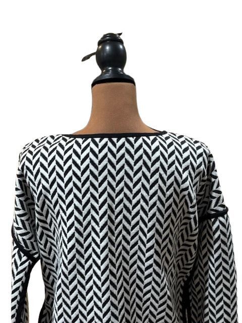 Sanctuary Sanctuary Black and White Chevron Sweater Size M / US 6-8 / IT 42-44 - 5 Thumbnail