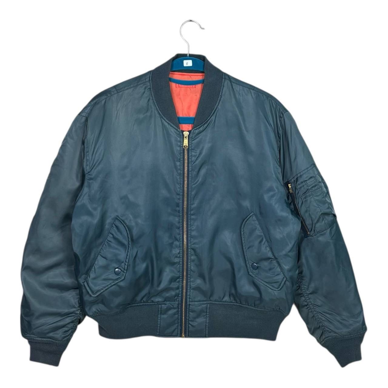 Other Vintage MA-1 Flight Jacket Sage Green Bomber Orange Lining Size US M / EU 48-50 / 2 - 1 Thumbnail
