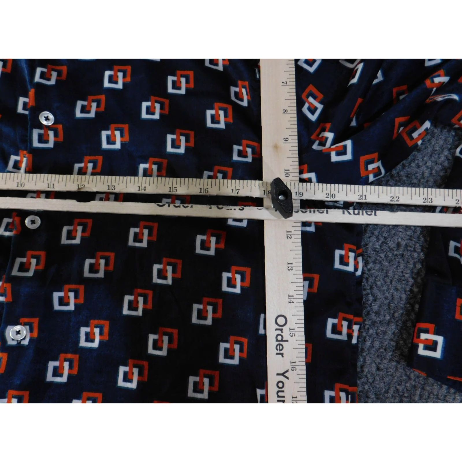 Zara Zara Shirt Mens Large Blue Geometric Print Regular Fit Button Up Long Sleeve Dress Shirt Size 42R - 6 Thumbnail