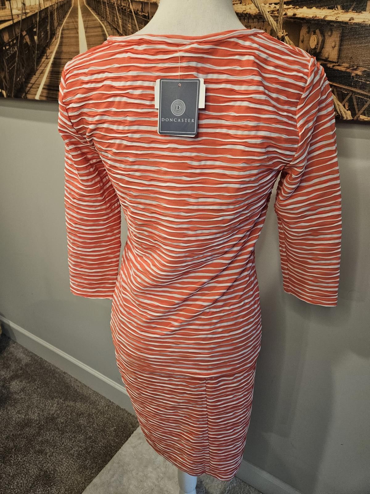 Designer Nwt Doncaster 2 Piece Orange Textured Skirt Set #265 Size S / US 4 / IT 40 - 3 Thumbnail