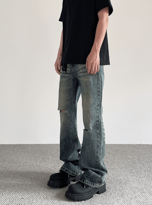 Japanese Brand × Jean American high street retro distressed cleanfit ripped jeans Size US 32 / EU 48 - 3 Thumbnail