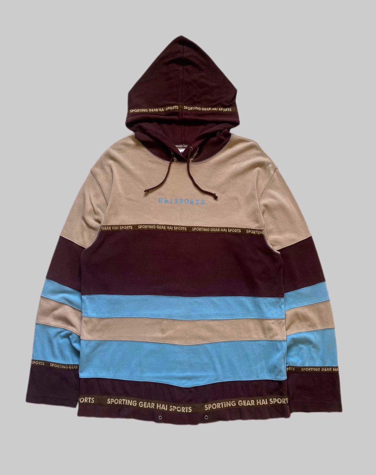 Hai Sporting Gear Vintage HAI Sporting Gear Panelled Stripe Hoodie Size US M / EU 48-50 / 2 - 1 Thumbnail