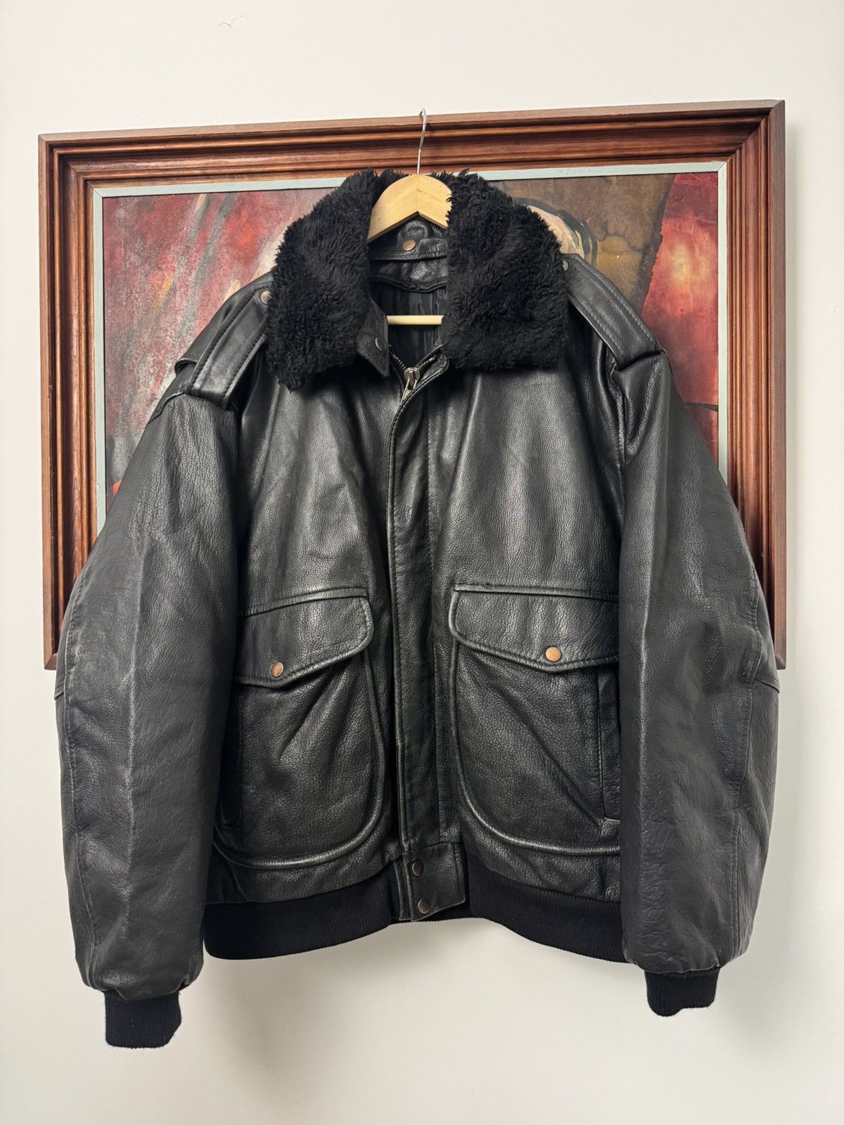 Vintage Vintage Distressed High Quality Genuine Black Leather Jacket Size US XL / EU 56 / 4 - 1 Thumbnail