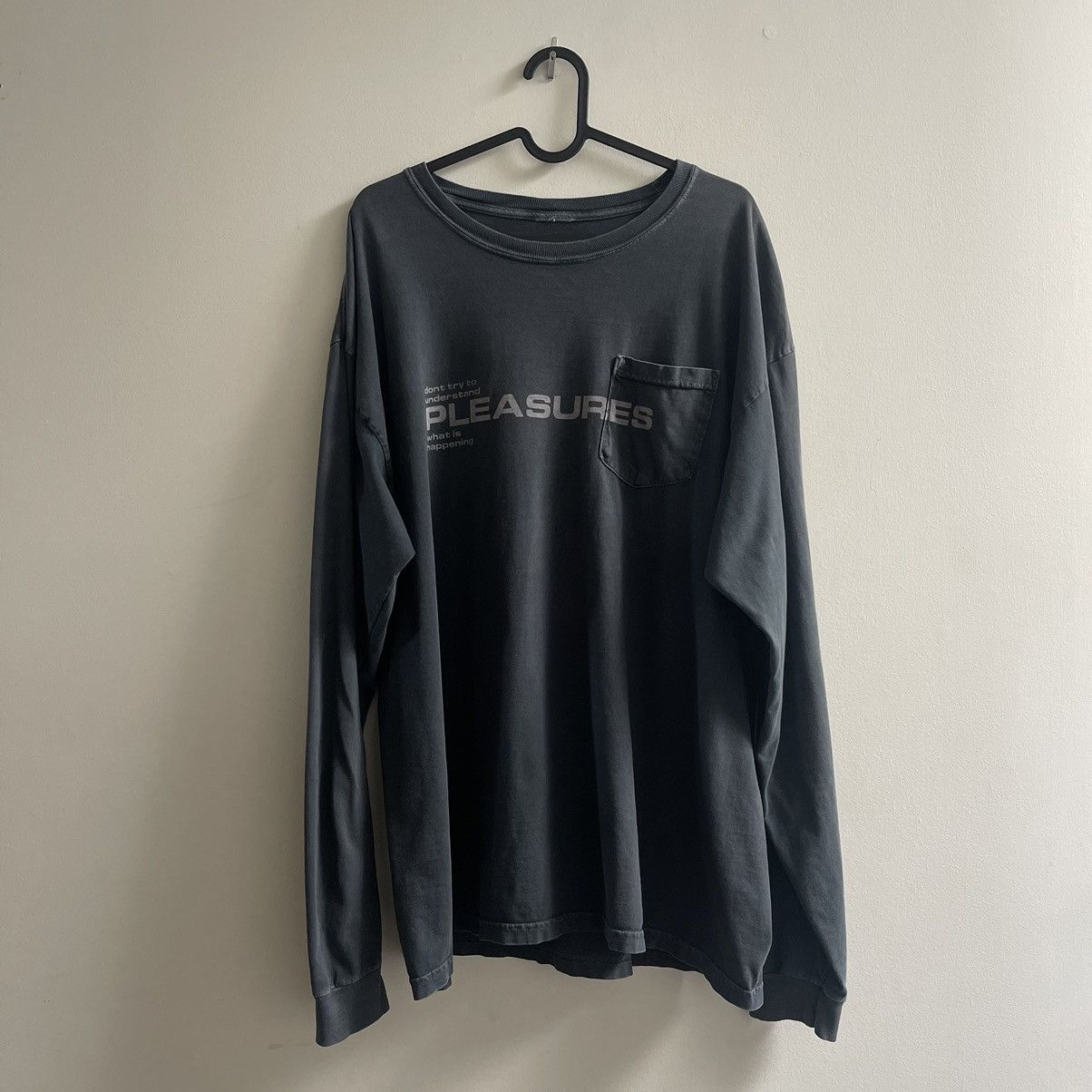 Pleasures Pleasures Blue-Grey Longsleeve Oversized Shirt Size US XL / EU 56 / 4 - 1 Thumbnail