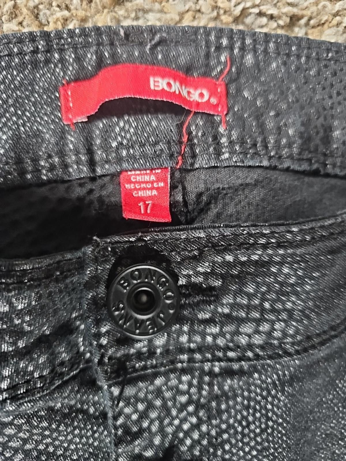 Bonobos Ladies Bongo Sz 17 Black Stretch Skinny "Snakeskin" Pants Size 30" / US 8 / IT 44 - 2 Thumbnail