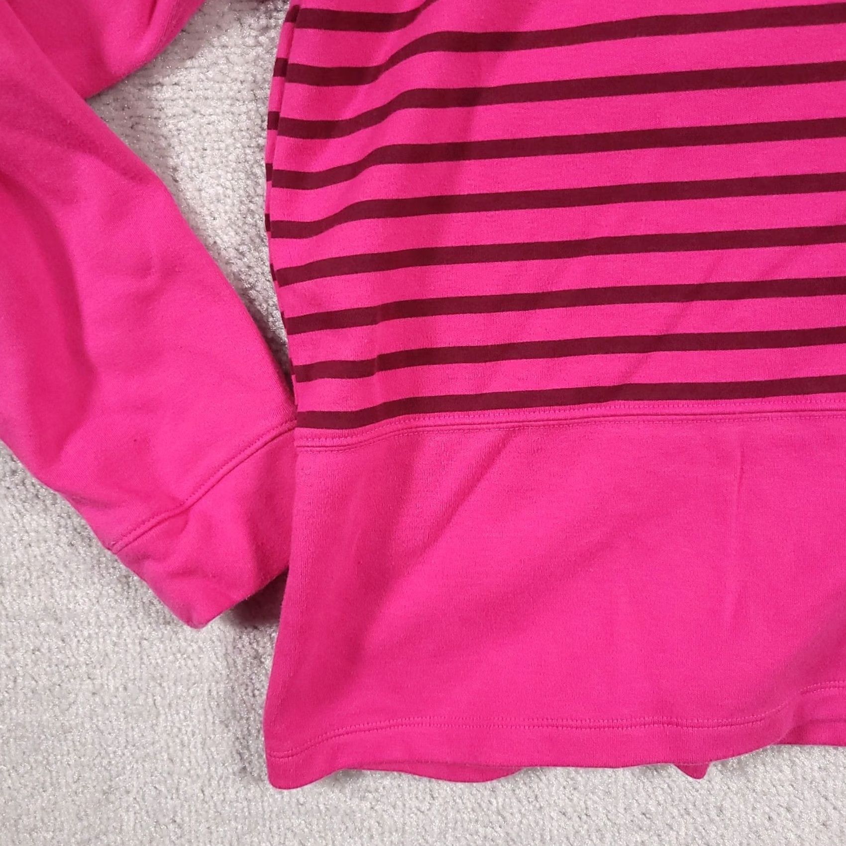 Croft & Barrow VINTAGE Croft Barrow Turtleneck Sweater Sweatshirt Women XL Pink Stripe Pocket Cardigan Size XL / US 12-14 / IT 48-50 - 5 Thumbnail