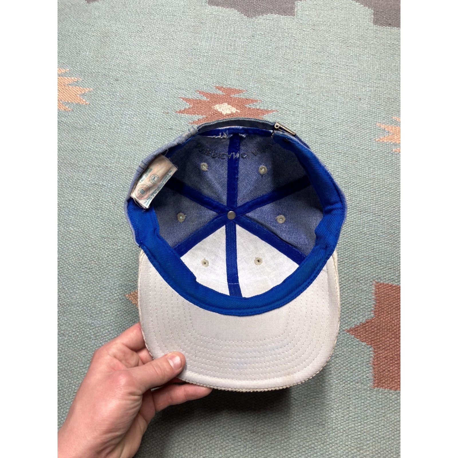 NCAA VINTAGE University of Michigan Wolverines strapback hat cap corduroy bill 90s Men Adjustable Blue Snapback Wolverines Cap Size ONE SIZE - 7 Thumbnail