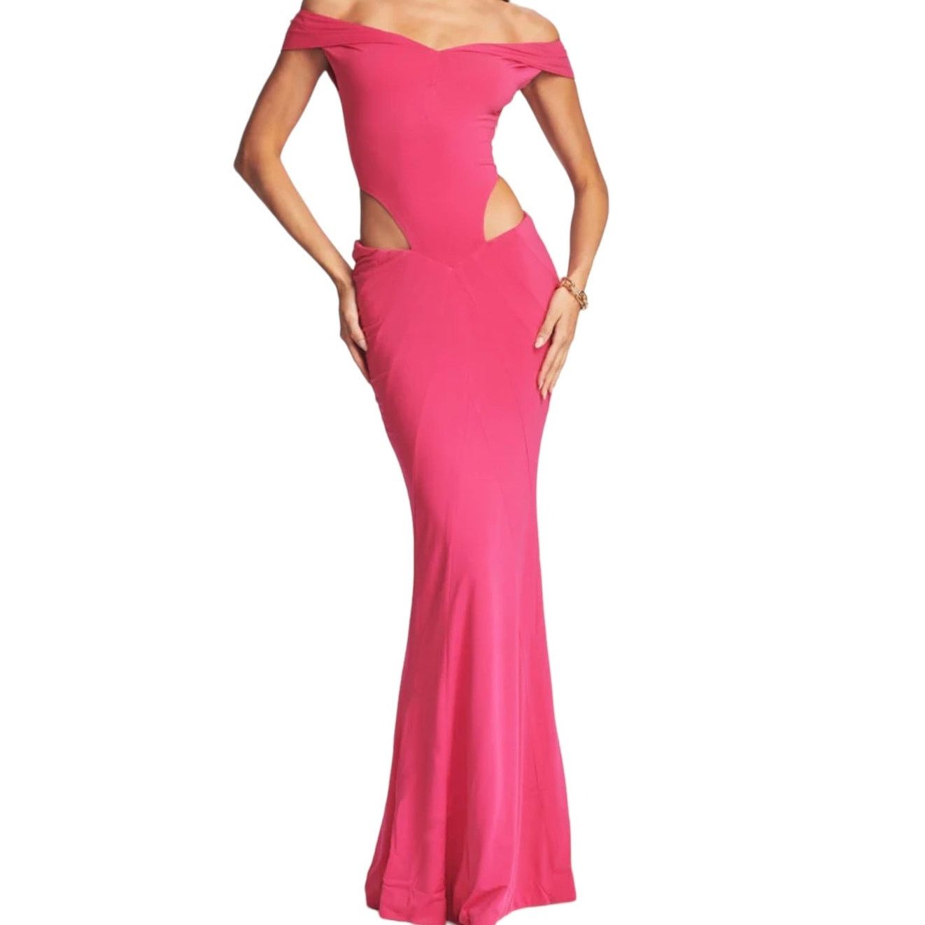 Retrofete NEW BNWT Retrofête Giada Pink Mermaid Maxi Dress XXS Cutout Size XXS / US 00 / IT 34 - 1 Thumbnail