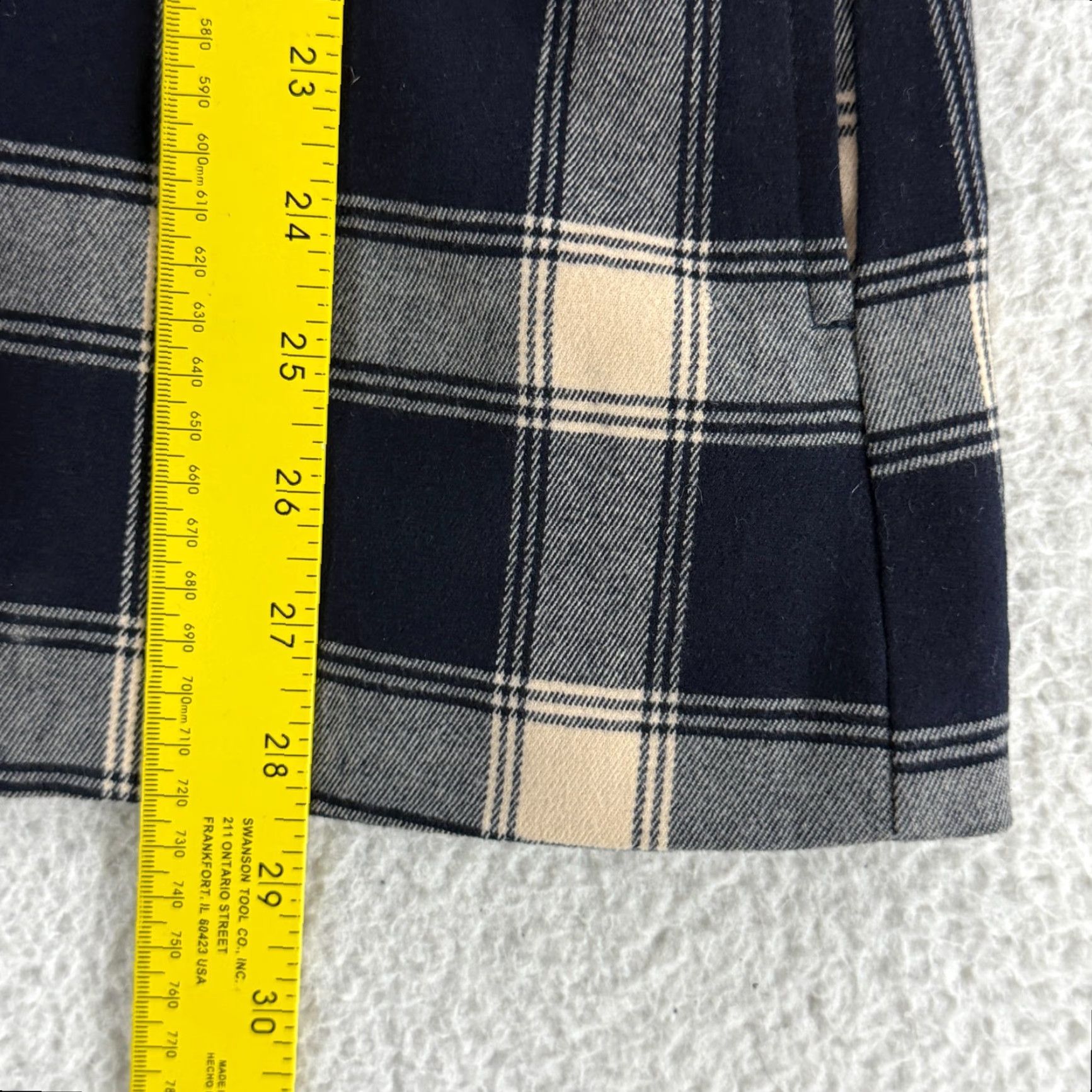 Rolla's Rolla's Check Slouch Blazer Womens Medium Blue Cream Long Sleeve Button Front Blazer Size M / US 6-8 / IT 42-44 - 7 Thumbnail