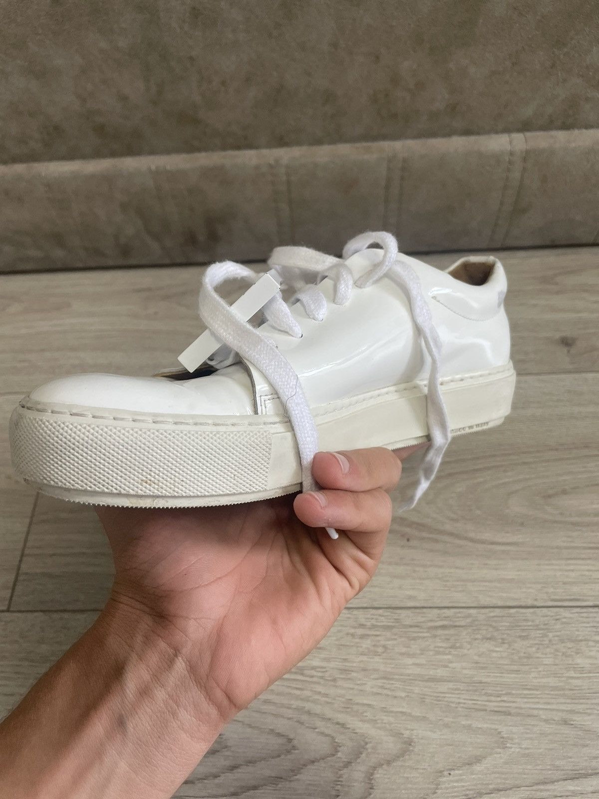 Acne Studios Acne Studios Adriana Patent White Low-Top Sneakers Size US 7 / IT 37 - 5 Thumbnail