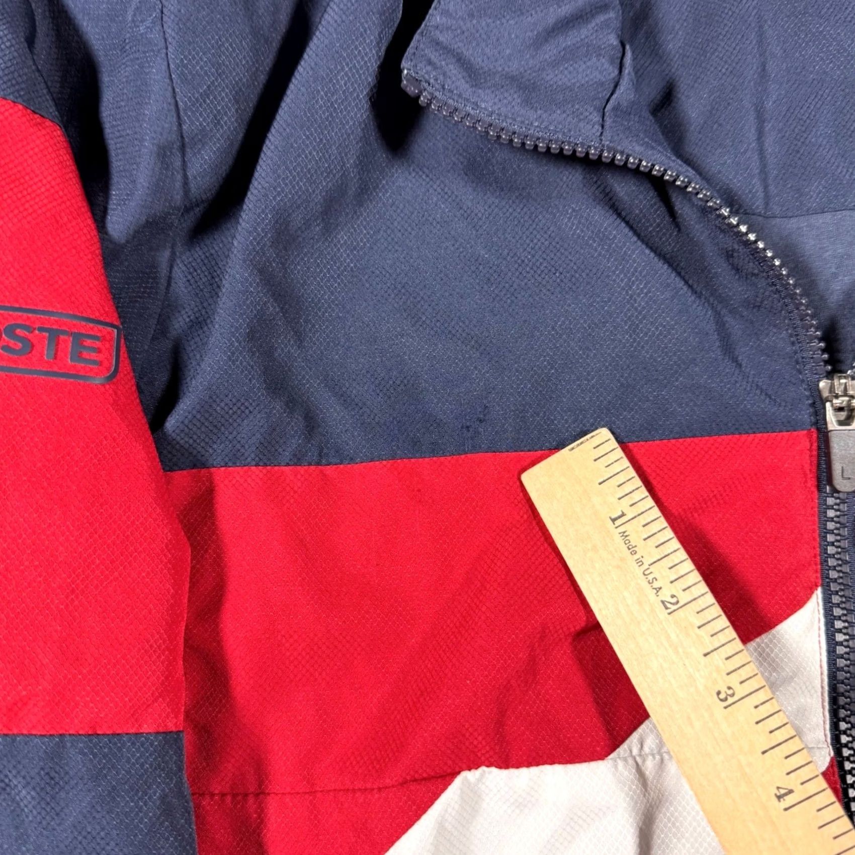 Lacoste Lacoste Multicolor Windbreaker Jacket Men Large Navy Red Colorblock Zip Full Zip Lightweight Pockets Logo Embroidered Size US L / EU 52-54 / 3 - 7 Thumbnail
