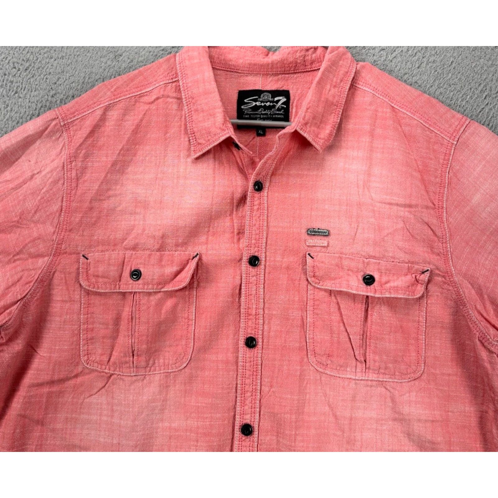 Vintage Seven7 Western Shirt Mens XL Red Button-Up Long Sleeve Pockets Flap Western Casual Shirt Size US XL / EU 56 / 4 - 2 Thumbnail