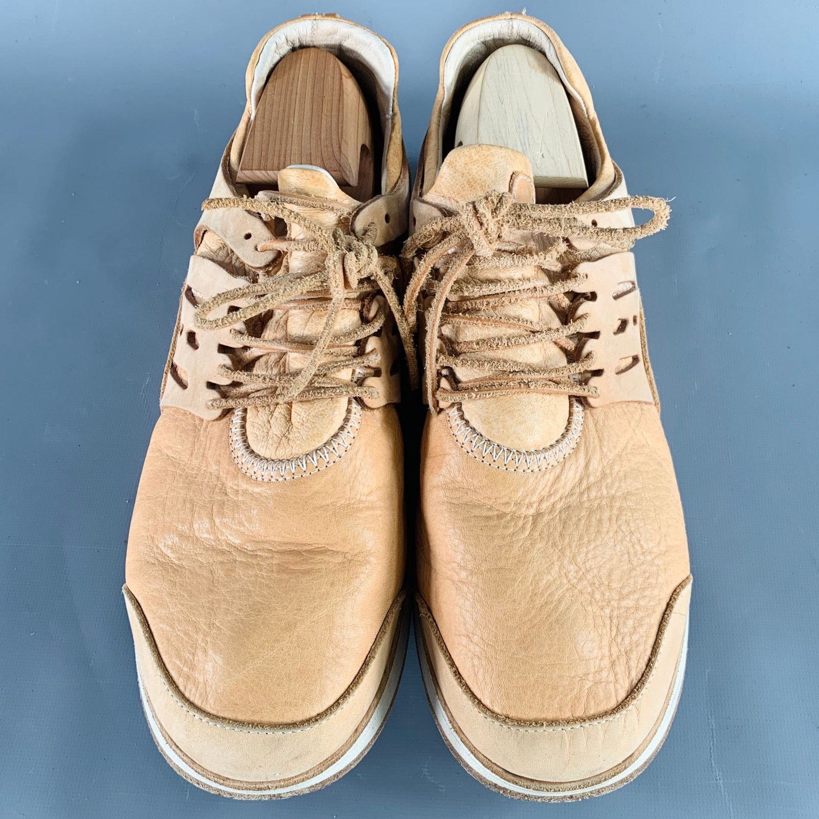 Hender Scheme Size 12 MIP-12 Beige Natural Leather Lace-Up Sneakers Size US 12 / EU 45 - 4 Thumbnail