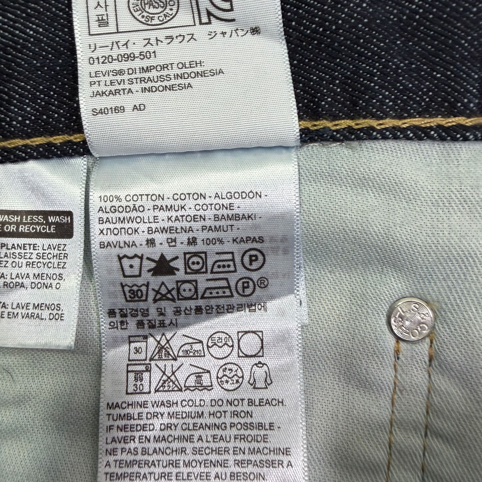 Levi's Levis 505 Regular Fit Jeans Men's 34x34 Dark Wash Western Size US 34 / EU 50 - 4 Thumbnail