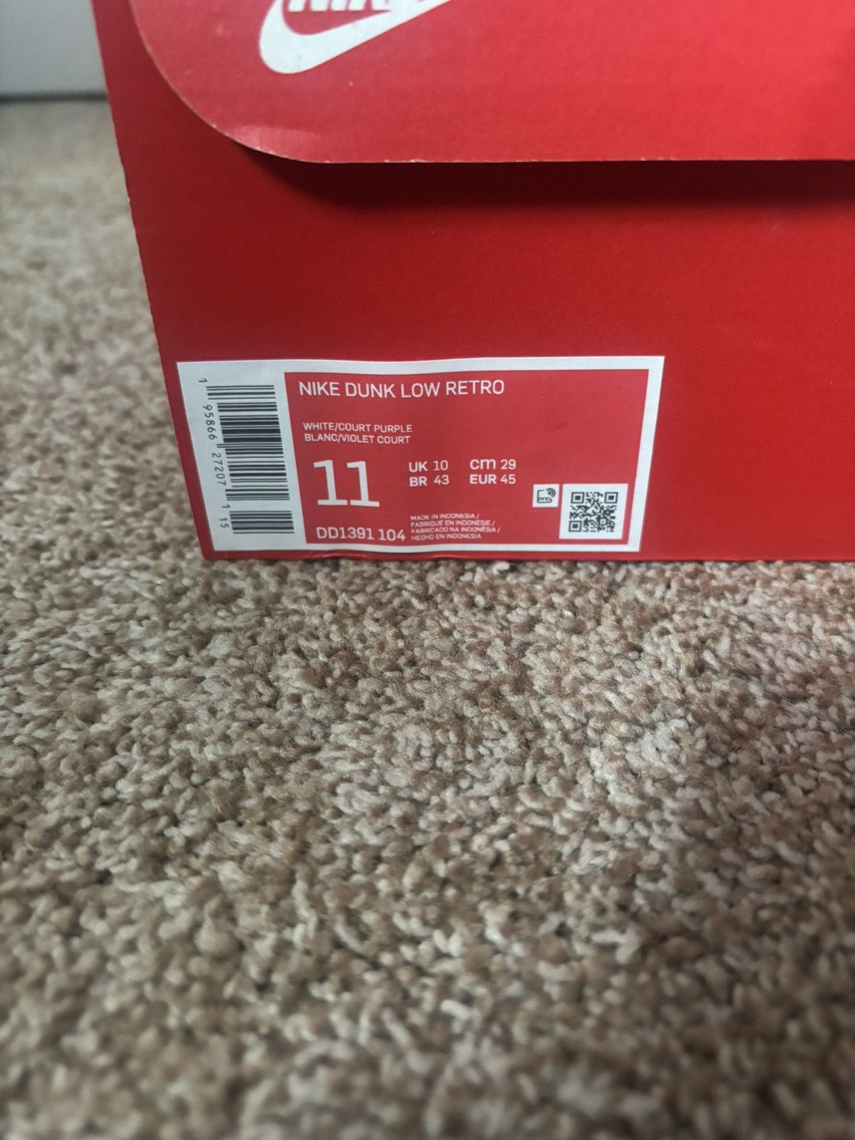 Nike Nike Dunk Low Championship Purple Size US 11 / EU 44 - 9 Thumbnail