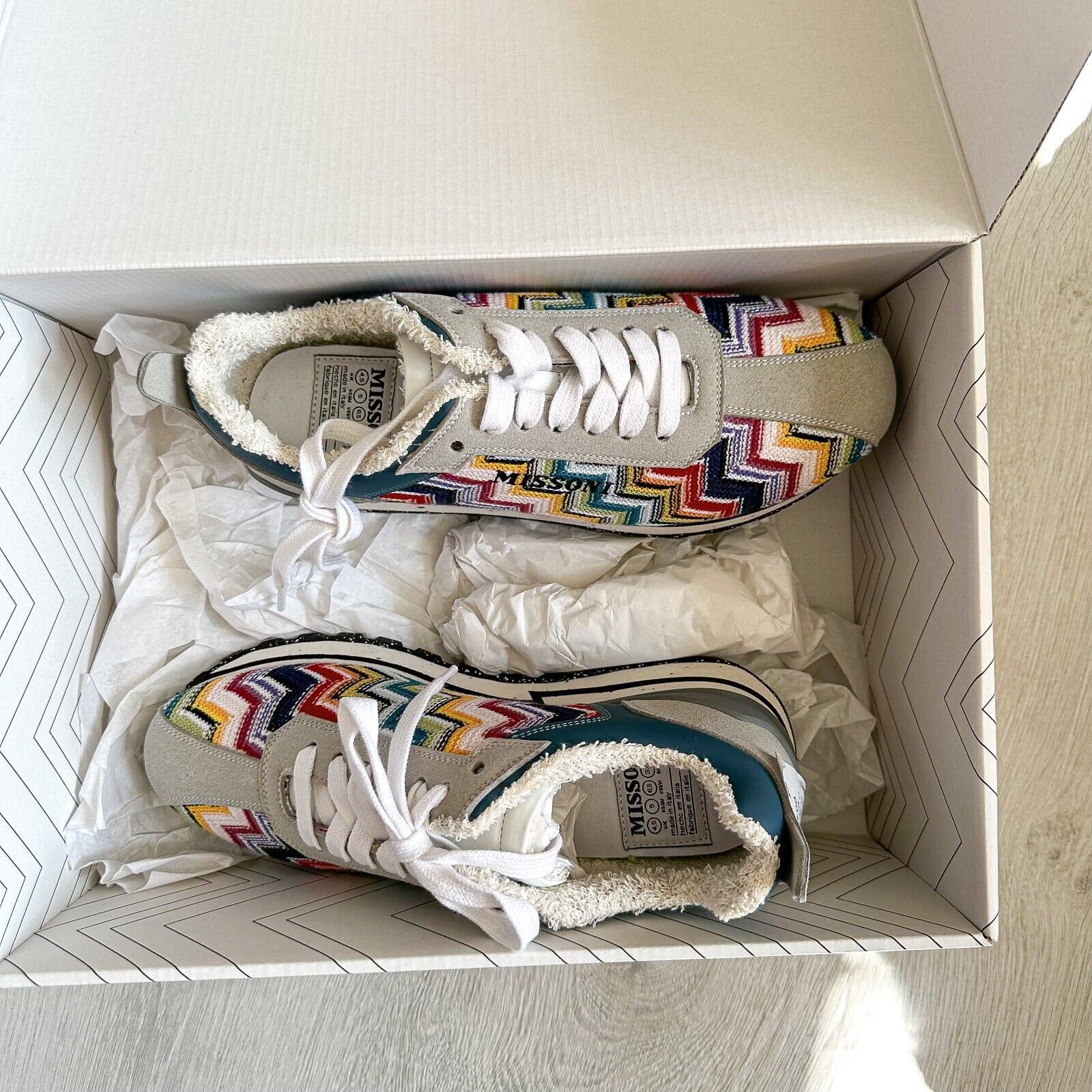MISSONI Zigzag Striped Chevron Multicolour Trainers Sneakers