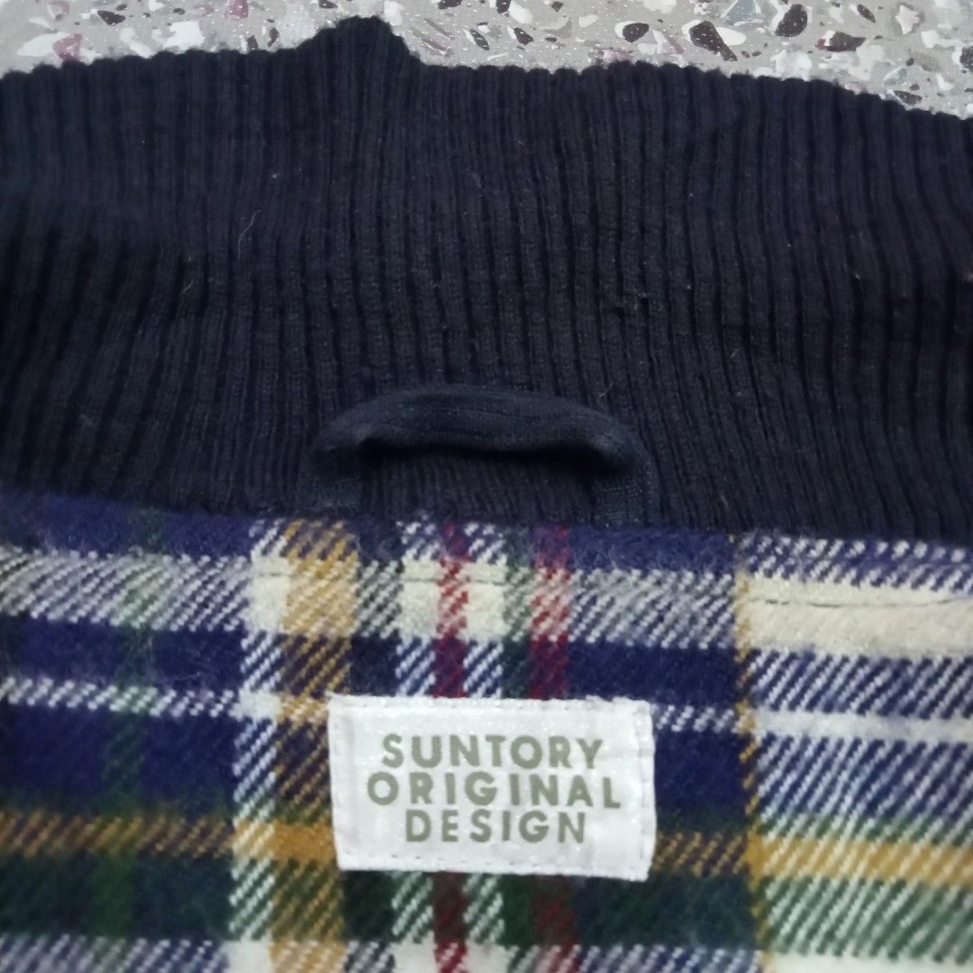 Japanese Brand × Vintage 90s Suntory Boss Coffee Jacket Leather Pad (F401) Size US XL / EU 56 / 4 - 7 Thumbnail