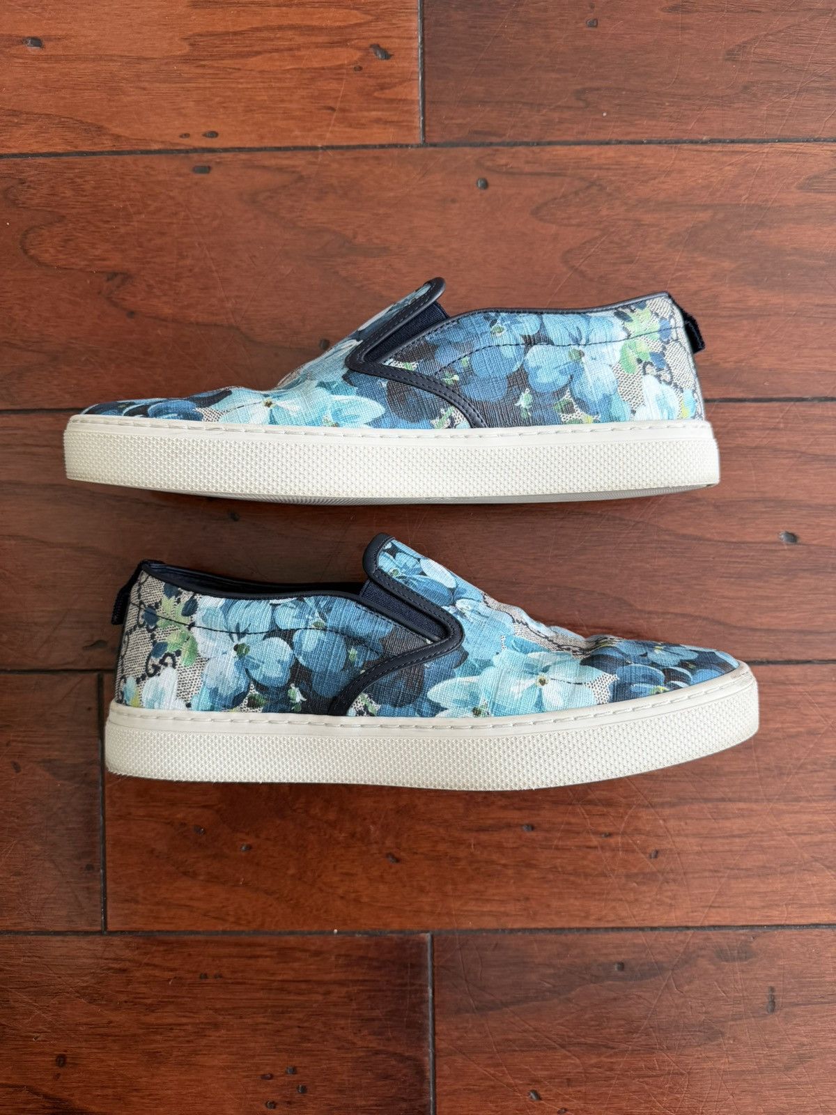 Gucci Gucci Supreme Blue Floral GG Canvas Slip On Size US 8 / EU 41 - 2 Thumbnail