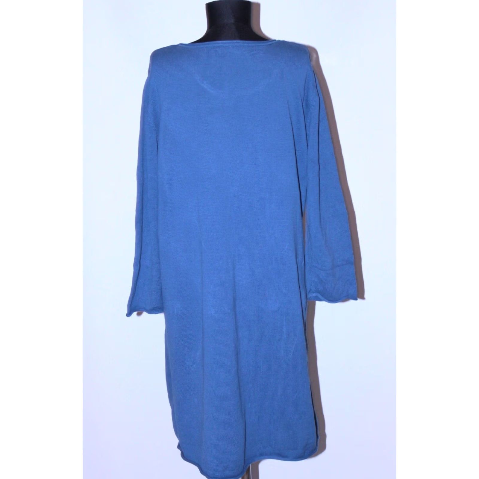 Vintage Gudrun Sjoden womens blue cotton A-Line Dress Size L Size L / US 10 / IT 46 - 4 Thumbnail
